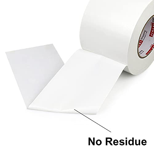 Wide Duct Tape, Industrial Grade 30Yards (90 ft) Wide Tape 4in Duct, 9 Mil Heavy-Duty, Waterproof, Strong, Flexible, No Residue, for Crafts & Home Improvement (White, 4'' x 90ft) - color: White, size: 4'' x 90ft