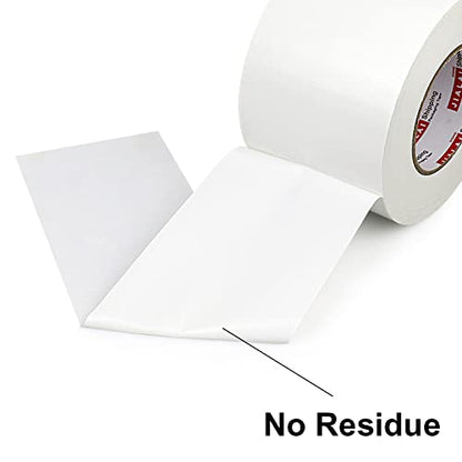 Wide Duct Tape, Industrial Grade 30Yards (90 ft) Wide Tape 4in Duct, 9 Mil Heavy-Duty, Waterproof, Strong, Flexible, No Residue, for Crafts & Home Improvement (White, 4'' x 90ft) - color: White, size: 4'' x 90ft