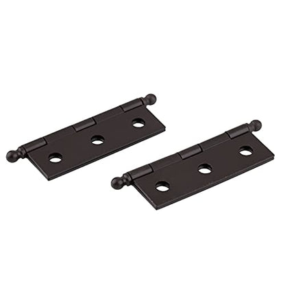 Oil Rubbed Bronze Plated Butt Hinges with Ball Finials | 2" High x 1 3/8" Wide | Pack of 2 | Cabinet Door Hinges with Removable Pin | UA-221-HOB (1)