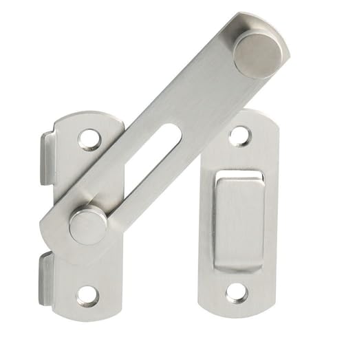 Alise 4 inch Flip Latch Gate Latches, Safety Door Lock for Barn Wood Fence Sliding French Doors,Heavy Duty SUS304 Stainless Steel Gate Hardware Brushed Nickel MS9500-LS - color: Brushed Nickel, size: 4 Inch