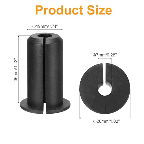 UXCELL 4Pcs Wall Grommet Kit - 3/4" Silicone Cable Bushing with 7mm Hole, Black - color: Black