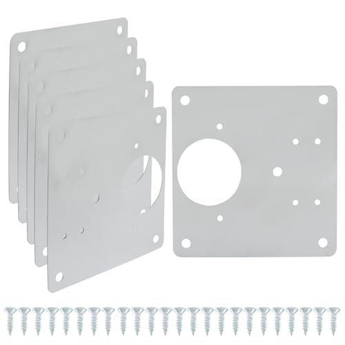 6 PCS Cabinet Hinge Repair Plate, Stainless Steel Hinge Repair Kit with Mounting Screws, for Kitchen, Cupboard, Cabinet Doors, Locker