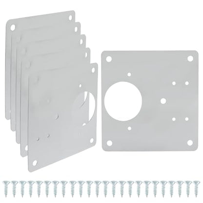 6 PCS Cabinet Hinge Repair Plate, Stainless Steel Hinge Repair Kit with Mounting Screws, for Kitchen, Cupboard, Cabinet Doors, Locker