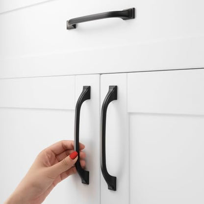 10 Pack Matte Black Cabinet Pulls 5 Inch Black Cabinet Handles Black Hardware for Kitchen Cabinets 8222 Drawers Bedroom Dresser Bathroom Vanity Cupboard - color: Matte Black, size: 5 Inches, style: 10 Pack Arch Pull