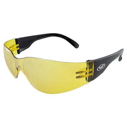 Rider Safety Glasses - color: Black-yellow Mirror