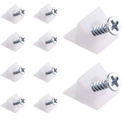 Canomo 100 Packs Fixing Mending Wedges 90 Degree Drawer Plastic Angle Code Bracket for Furniture Chest Drawer Bottom Repair with Screws, 14.5x13.5x9.5mm - size: 14.5x13.5x9.5mm