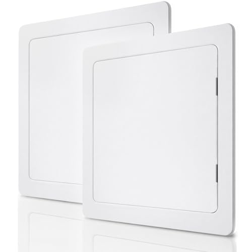 Morvat Access Panel 14x14 Inch for Drywall & Ceiling with Door, Heavy-Duty Durable ABS Plastic & Easy Install Access Box, Wall Hole Cover Plate for Plumbing & Electrical Cables & Wiring, White, 2 Pack - size: 14x14 - 2PK