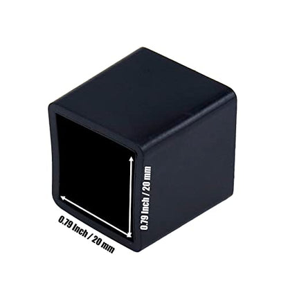 Leg Tips Chair Leg Floor Protectors Non-Slip PVC Rubber Square Furniture Foot Chair Legs Caps Cover 0.8"x0.8" Inner Size for Table Desk Sofa, Black-8 Packs - size: 20x20mm/0.8" x0.8",8 PCS