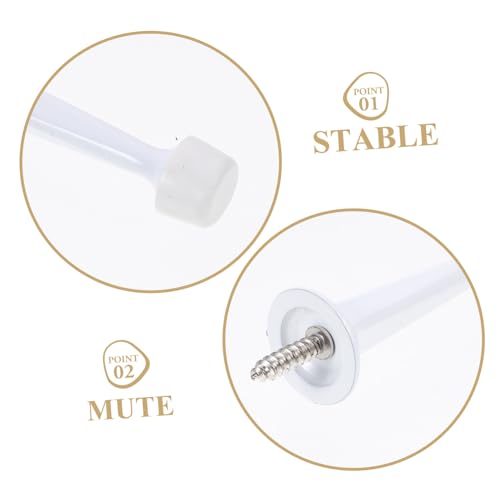 Lurrose Extra Long Heavy Duty Wall Mounted Door Stopper with Soft Rubber Tip Non Slip Floor and Wall Door Stop for Home Office Bedroom Bathroom Protection Construction White Finish