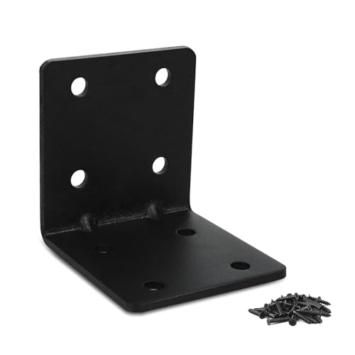 4 Pack L Brackets for Wood Matte Black Strong Corner Brace, Ribbed Corner Brackets for Wood Projects Furniture Fix and Replacement, Easy to Install, 2.5 x 2.75 x 2.75 in - size: 2.5x2.75in 4pcs