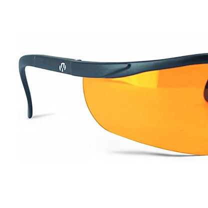 Walker's Sport High-Grade Polycarbonate Lenses Half Frame Soft Rubber Nose Piece Adjustable Safety Shooting Glasses - color: Amber, size: One Size