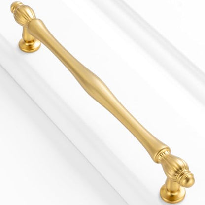 10 Pack 6-1/4 Inch Brushed Gold Cabinet Pulls Gold Cabinet Handles Gold Hardware for Kitchen Cabinets 2510 Drawer Dresser Cupboard Bedroom Bathroom - color: Brushed Gold, size: 6-1/4 In Hole Distance