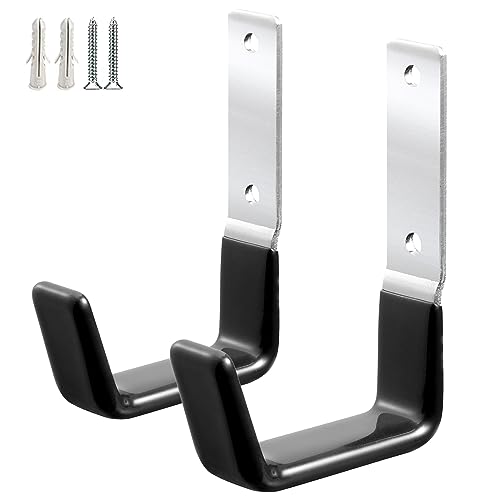 GeeWatom Heavy Duty Steel Garage Hooks,Garage Storage Utility Hooks,Anti-Slip Hanger, Tool Organizer,Steel Wall Mount Organizer, Garden Hose Hanger (Small-2PC) - size: Small-2pc