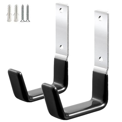 GeeWatom Heavy Duty Steel Garage Hooks,Garage Storage Utility Hooks,Anti-Slip Hanger, Tool Organizer,Steel Wall Mount Organizer, Garden Hose Hanger (Small-2PC) - size: Small-2pc