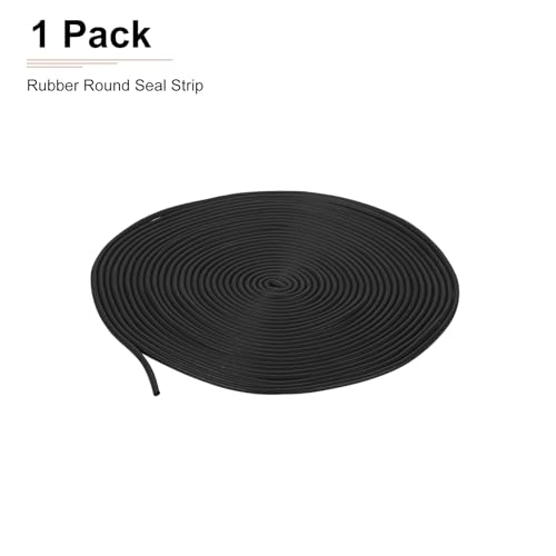 DTGN 2.5mm x 10meters(DXL) Foam Rubber Weather Seal Strip - 1Pack - Good for DIY Furniture - Round EPDM Foam Rubber Weather Stripping - Black