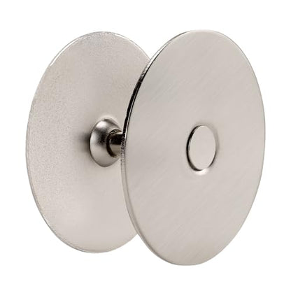 Door Knob Cover, 2-5/8" Diameter Solid Steel Deadbolt Cover Plate, Hole Filler Plate for Door Handle (1, Satin Nickel) - color: Satin Nickel