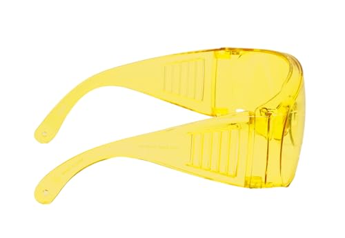 Calabria Fit Over Safety Glasses | Polarized Sunglasses Over Glasses | Wrap Around Anti-Fog | Scratch Resistant | Unisex - color: Yellow