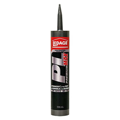 Lepage 2292242 PL Premium MAX Construction Adhesive, Gray, 266 mL Plastic Cartridge