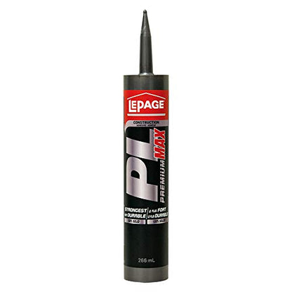 Lepage 2292242 PL Premium MAX Construction Adhesive, Gray, 266 mL Plastic Cartridge