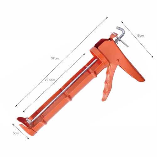 Caulking Gun with Nozzles and Seam Scraper, Drip Free Caulkking Gun for use with caulks sealants and adhesives (Red)
