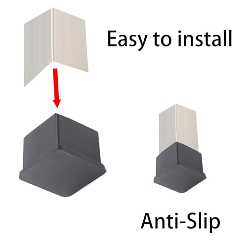 12PCS 0.8”X2” Rectangle Chair Leg Caps, Flexible PVC Furniture Foot Protectors, Non-Slip Table Feet Covers, Elastic Floor Protection for Chairs, Stools, Tables, Black - size: 0.8”X2”