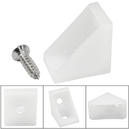30 Pcs Plastic Corner Braces Nylon Shelf Closet Furniture Angle Bracket for Home Drawers Windows Cabinet, 0.79" x 0.79" x 0.59" (LxWxH)