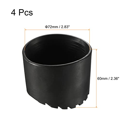 MECCANIXITY Ladder Non-Slip Feet Mat 72mm ID Rubber Round Telescopic Ladder Accessories Pad Cover Cushion for Ladder Protection Black Pack of 4 - size: 72mm