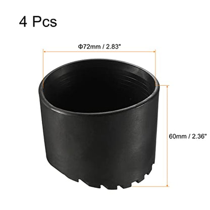 MECCANIXITY Ladder Non-Slip Feet Mat 72mm ID Rubber Round Telescopic Ladder Accessories Pad Cover Cushion for Ladder Protection Black Pack of 4 - size: 72mm