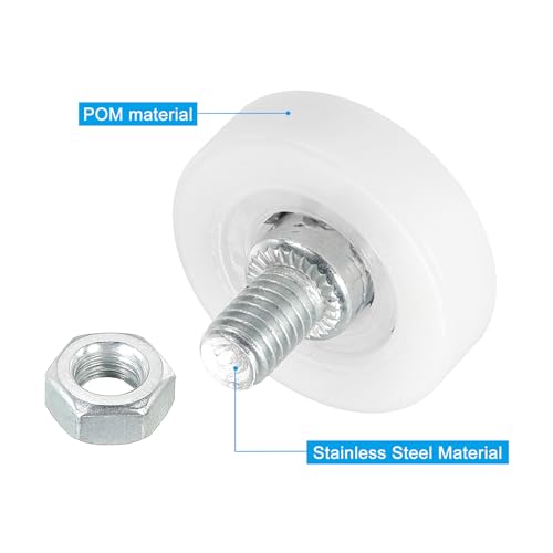 PATIKIL 25mm Drawer Rollers, 6 Pack Plastic Drawer Pulley Replacement Wheels Bearing Small Pulley with Nuts - size: 25 mm