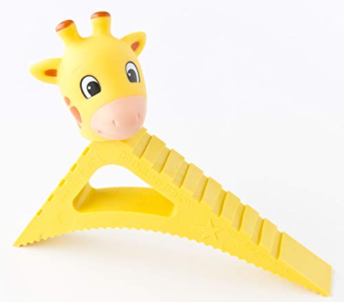 Pekasa Kids Door Stopper, Award Winning Design Heavy Duty Rubber Door Stops, Works on Any Floor Surface and Any Door Type, Fun Door Wedge Stop for Kids Room, Play Room or Family Room (White Cow) - color: Yellow Giraffe