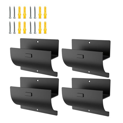 Heavy-Duty Ladder Hanger-Wall Mount Ladder Hook-Garage Wall Wheelbarrow Hangers-4 Pack - size: 4 P
