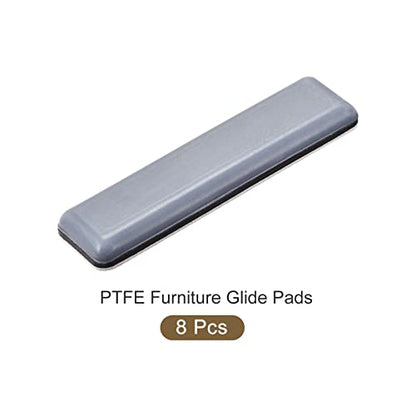 METALLIXITY PTFE Furniture Slider Gliders (70x19mm) 8Pcs, Rectangle Self-Adhesive Floor Protector Pads - for Furniture Carpets