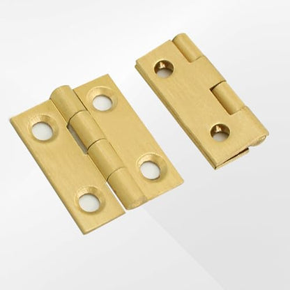 Mini Solid Brass Hinges Cabinet Drawer Butt Hinges for Jewelry Chest Wood Box,1/1.5/2.5Inch,8PCS (1Inch) - size: 1inch
