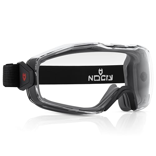 NoCry Anti Fog Safety Goggles Over Glasses For Men And Women — ANSI Z87.1 Premium Anti Scratch & UV380 — Eye Protection with Panoramic Lens & Adjustable Strap — Perfect Dust Goggles for Chemistry Lab - style: Premium Goggles