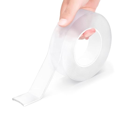 LosFong Heavy Duty Double Sided Tape - Nano Adhesive Mounting Strips for Picture Hanging, Clear & Permanent Bond for Walls, Photos, Decor
