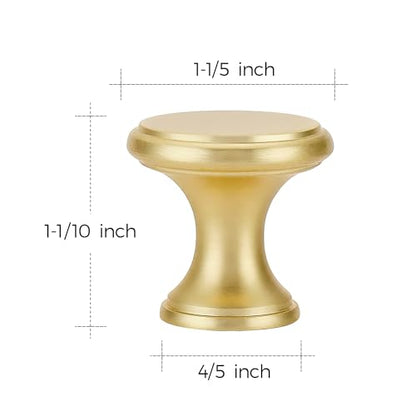 Ravinte 10 Pack Brushed Brass Kitchen Cabinet Knobs, Solid Brass Pulls Zinc Handles Simple Drawer Cabinet Hardware for Cupboard Drawer Knobs - color: Brushed Brass
