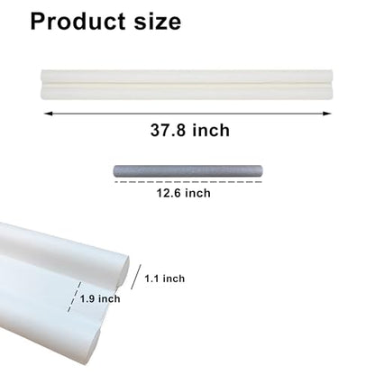 Door Draft Stopper, Under Door Noise Blocker, Sound Light Air Proof Sealer, Adjustable Soundproof Insulation Strip, Doors Draft Guard, 37.5 inch, White