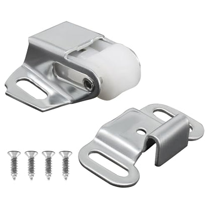 1 Pack Replacement Roller Mailbox Catch Latch, Hardware Roller Wheel Spring Door Catch Latch Screws for Cabinet Doors/RV Camper Kitchen