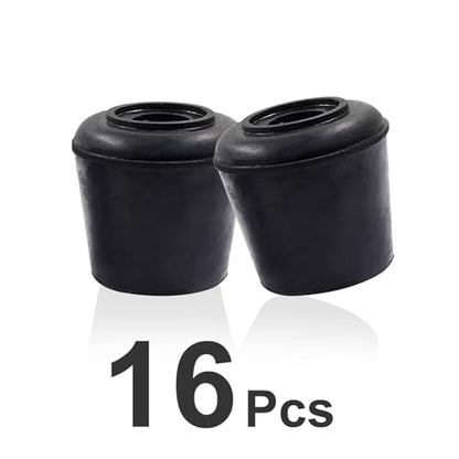 16pcs 1 Inch Round Chair Leg Tips Caps, Non-Slip Rubber Chair Leg Floor Protectors, Black Furniture Leg Caps Fit for 0.94"-1" (24-25mm) Diameter Round Feet - size: 1 Inch-Black