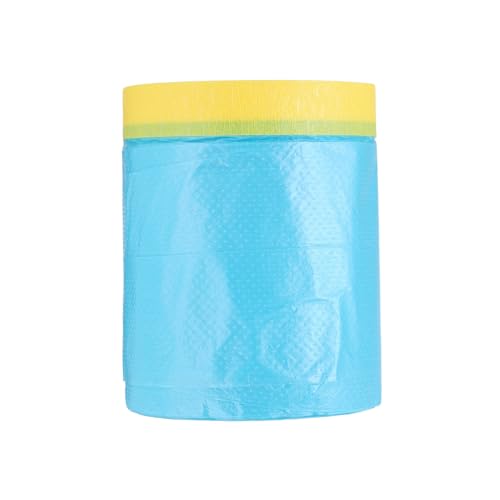 HARFINGTON Pre-Taped Masking Film 21.7" x82ft Adhesive Tape and Drape Painters Plastic Drop Cloth Film with Tape Plastic Sheeting for Automotive Painting Covering, Blue - color: Blue, size: 21.7"x82ft