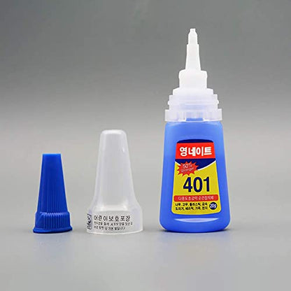 Super Glue Dries Instantly, 401 Strong Instant Adhesive Bond Transparent All-Purpose Universal for Plastic Wood Metal Rubber Leather Manicure DIY Crafts（20g/0.7oz）