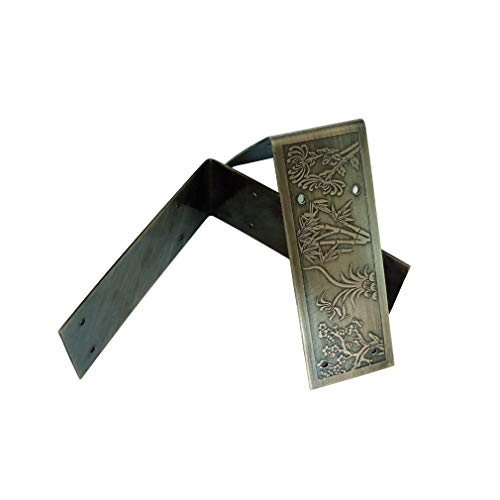 4Pcs Antique Embossing Brass Decorative Corner Protectors Braces Classical Furniture Tables and Chairs TV Cabinet Corner Guard Edge Cover