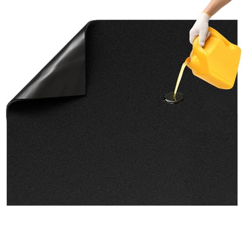 No Seepage Garage Floor Mat (29" x 36"), Trimmable Oil Spill Mat for Under Car, Multi-Purpose Mat Stops Spills, Drips & Stains - color: Black, size: 2'5" X 3'