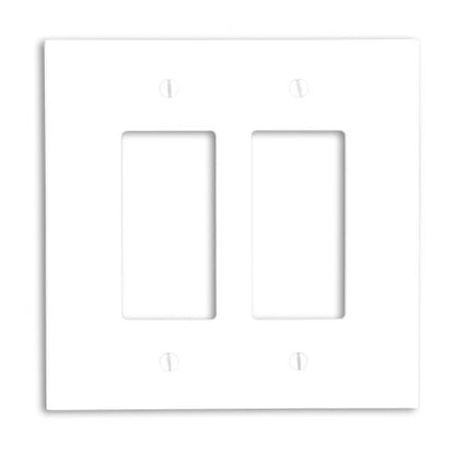 Leviton 2-Gang Decora/GFCI Device Decora Wallplate, Oversized, Thermoset, Device Mount, 88602, White - size: 2-Gang, Pack of 1