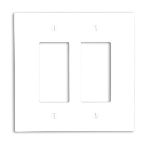 Leviton 2-Gang Decora/GFCI Device Decora Wallplate, Oversized, Thermoset, Device Mount, 88602, White - size: 2-Gang, Pack of 1