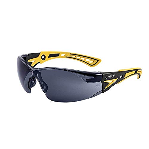 Rush+ Safety Glasses - color: Black/Yellow, style: Smoke