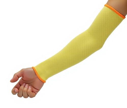 G & F PRODUCTS 100% Kevlar fiber by DuPont Cut Resistant Knit Sleeve, Sold by 6-piece pack - color: Cut Level 3 No Thum Slot 18 Inch