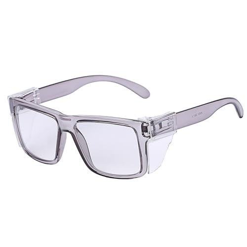 UV400 Bluelight Transition Photochromic Safety Glases Anti Scratch and Impact Resistant,Meets ANSI Z87.1 Standard - color: Glossy Smoke