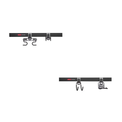 Rubbermaid FastTrack Garage Storage System Tool Hanging Kit, Wall Mount Holder for Garden Lawn Tools/Garage/Home Organization - size: 2 Rails, 4 Hooks