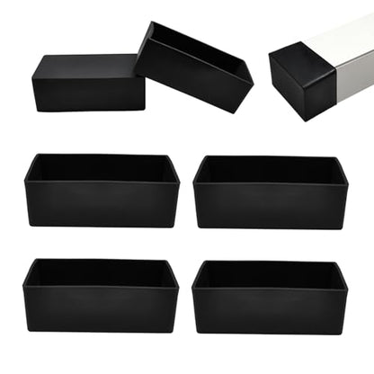 2"X 4" (50X100 mm) Rectangular Chair Leg Caps, Silicone Chair Leg Floor Protectors, Flexible End Caps, Non-Slip Rubber Chair Feet Covers for Hardwood Floors, Tables & Patio Furniture,4PCS Black - size: 2"x4"（50x100 Mm)